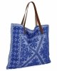 Italská Kabelka Shopper Bag v Módních Vzorech 5887 Kobaltová